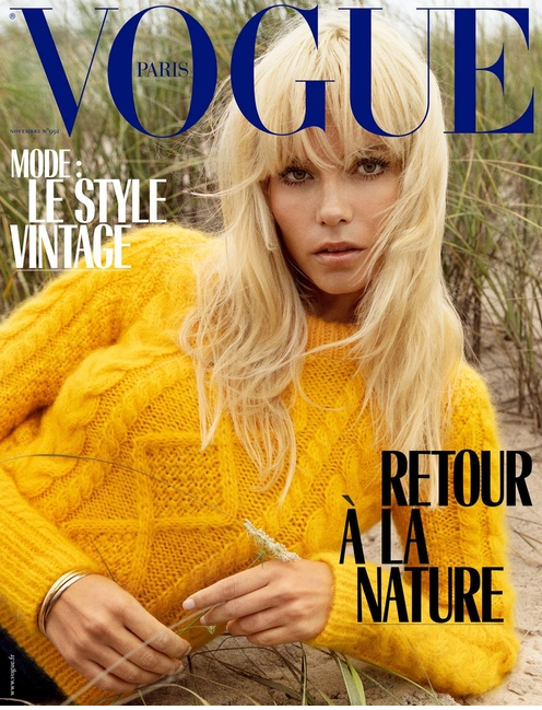 Natasha Poly en couverture du numéro de novembre de Vogue Paris
