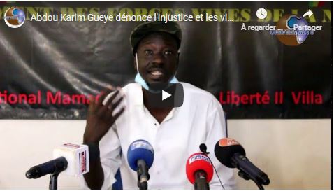 Abdou Karim Gueye dénonce l’injustice et les violences policières